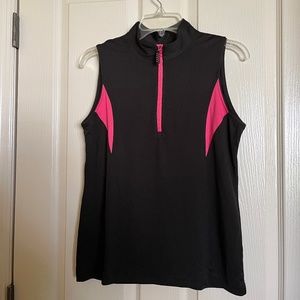 Sport Haley Black Sleeveless Golf Top Medium